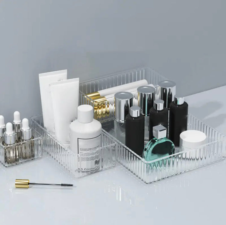 4pcs Acrylic Desk Drawer Organizers Set, Bathroom Storage Makeup Organizer, Transparent Storage Box 4pcs Acrylic Desk Drawer Organizers Set, Bathroom Storage Makeup Organizer, Transparent Storage Box